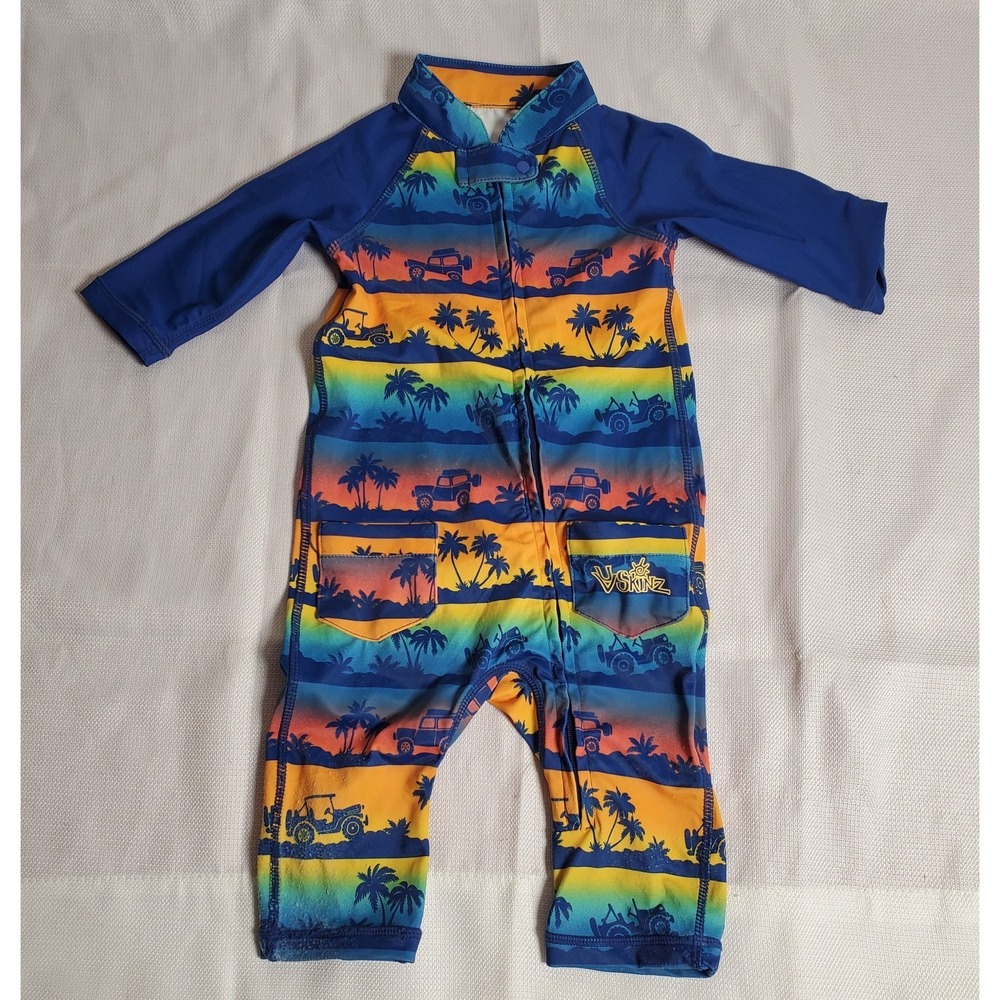 UV Skinz Full Body Rash Guard Swimsuit 6-12mo ● Beach ● Jeep ● Sunset